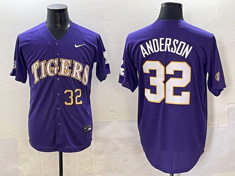 Men 2025 LSU Tigers #32 Anderson blue Joint Name Nike NCAA 2025  Jersey